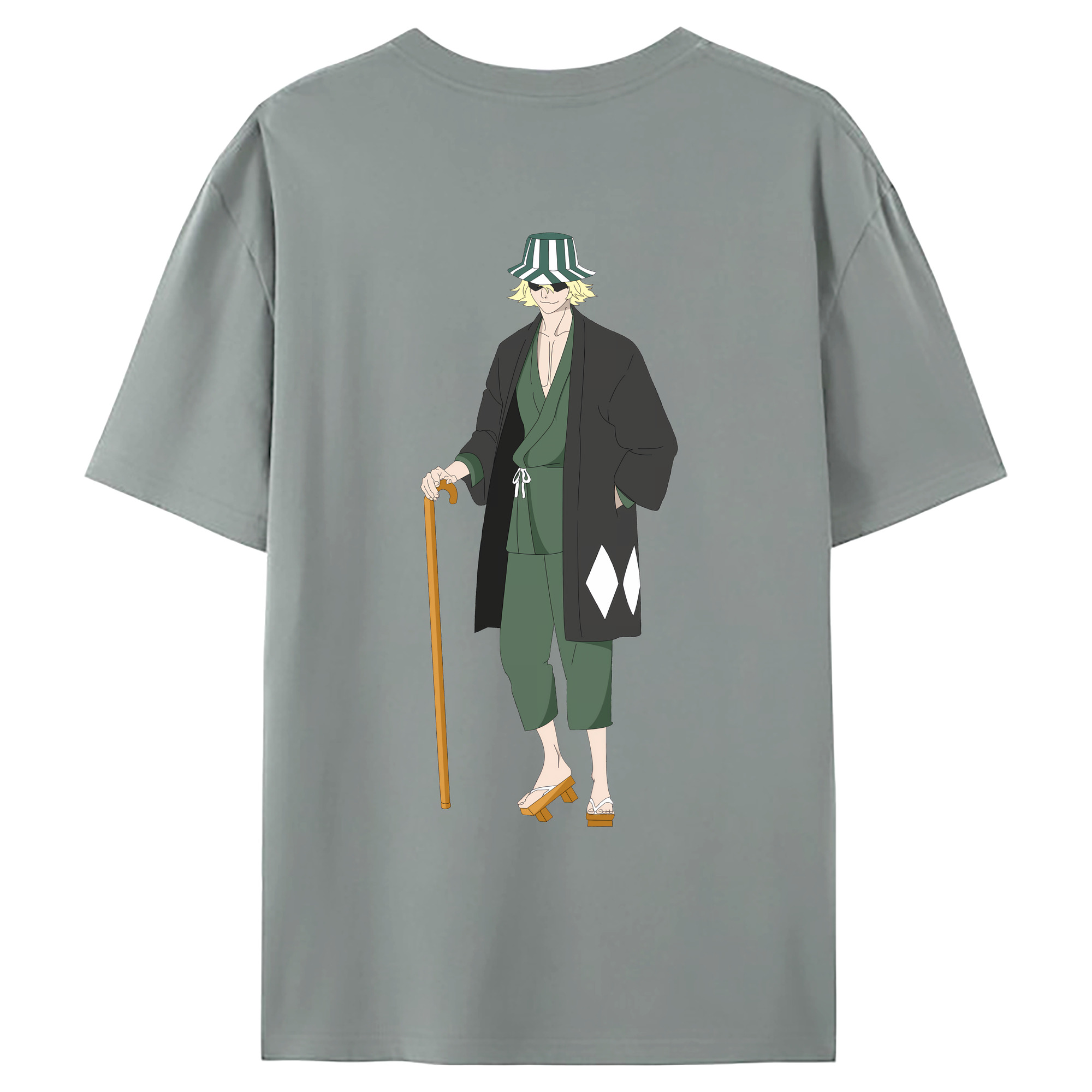 （画像用） "ブリーチ 浦原 喜助（うらはら きすけ） BLEACH Urahara Kisuke " 綿100％ メンズ半袖Tシャツ（バックプリント） 通気性